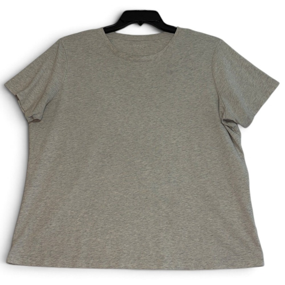 Lands' End Relaxed Fit T-Shirt Womens 2X Grey Heather Short Sleeve Crew Neck